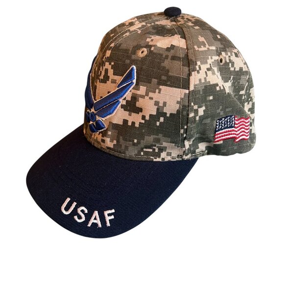 United States Air Force Digital Camo Strap Back Cap Embroidered Official License - Picture 1 of 12